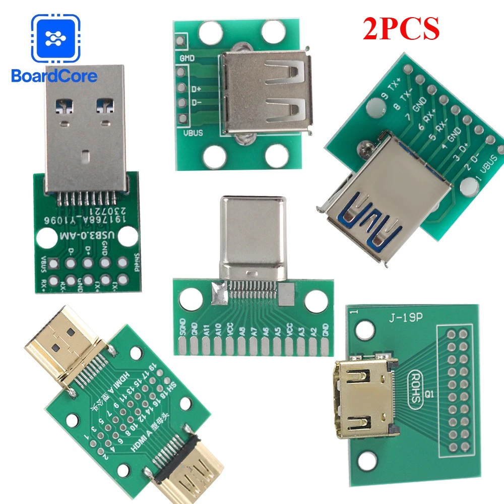 Dual USB and HDMI Adapter Set - High-Speed Female/Male Connectors for Versatile Connectivity