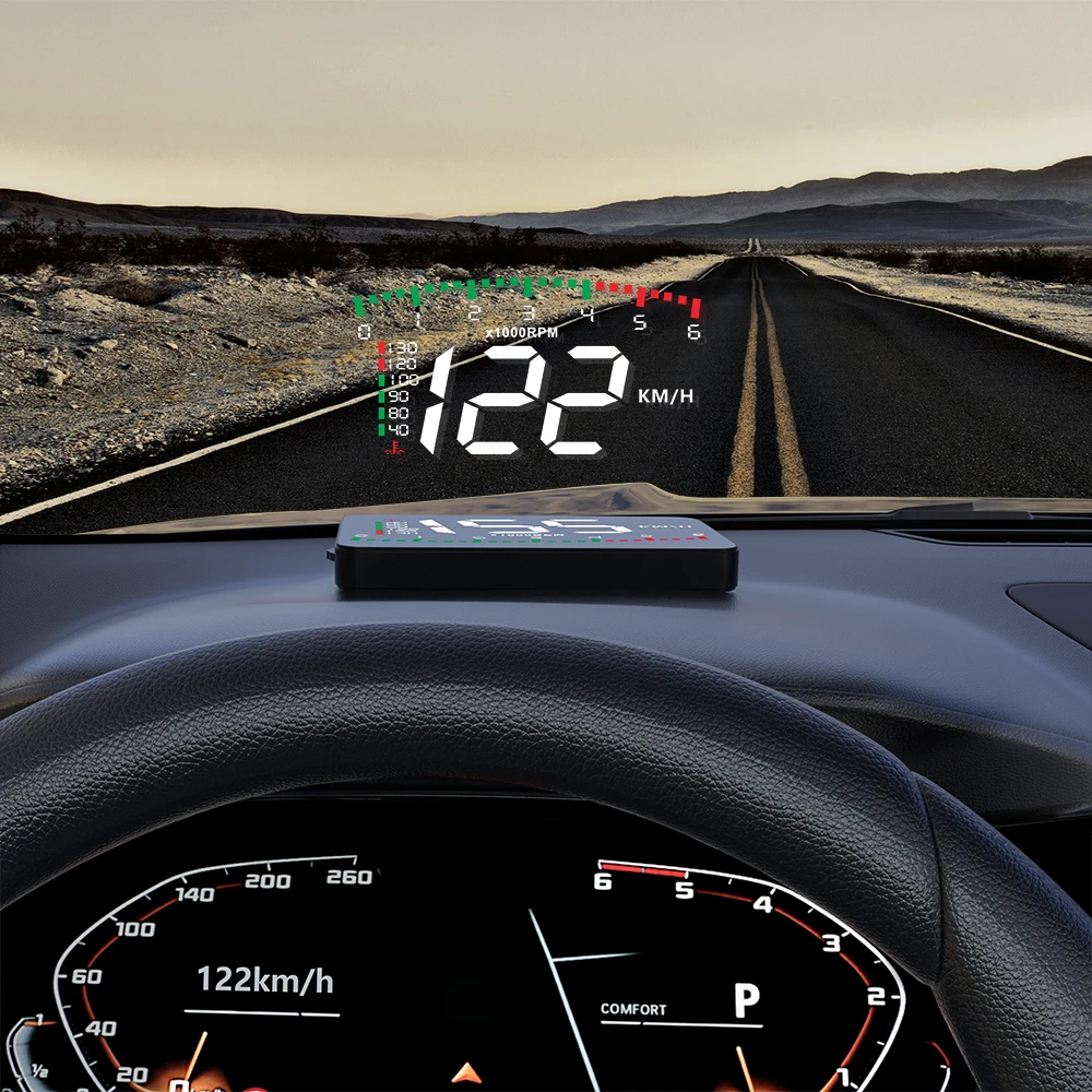 Auto Hud Display Car Projector Alarm EOBD OBD2 Head Up Display Speedometer Windshield Electronic Accessories GEYIREN A900 head up display