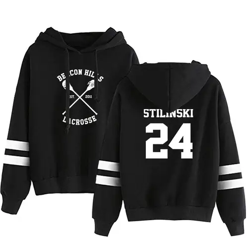 십대 늑대 후드티 남녀공용, 주머니가 없는 소매, 운동복, 하라주쿠 스트리트웨어, Stilinski 24 패션 의류, 플러스 사이즈 3