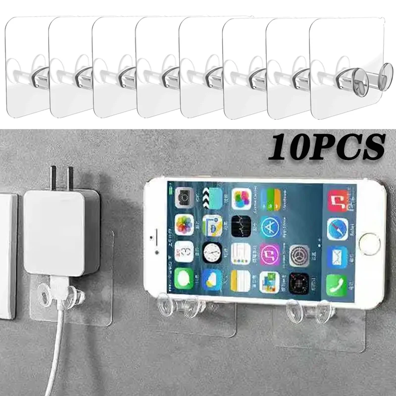

10/1PCS Wall Storage Hook Punch-free Power Plug Socket Holder Kitchen Stealth Hook Wall Adhesive Hanger Office Bedroom Storage