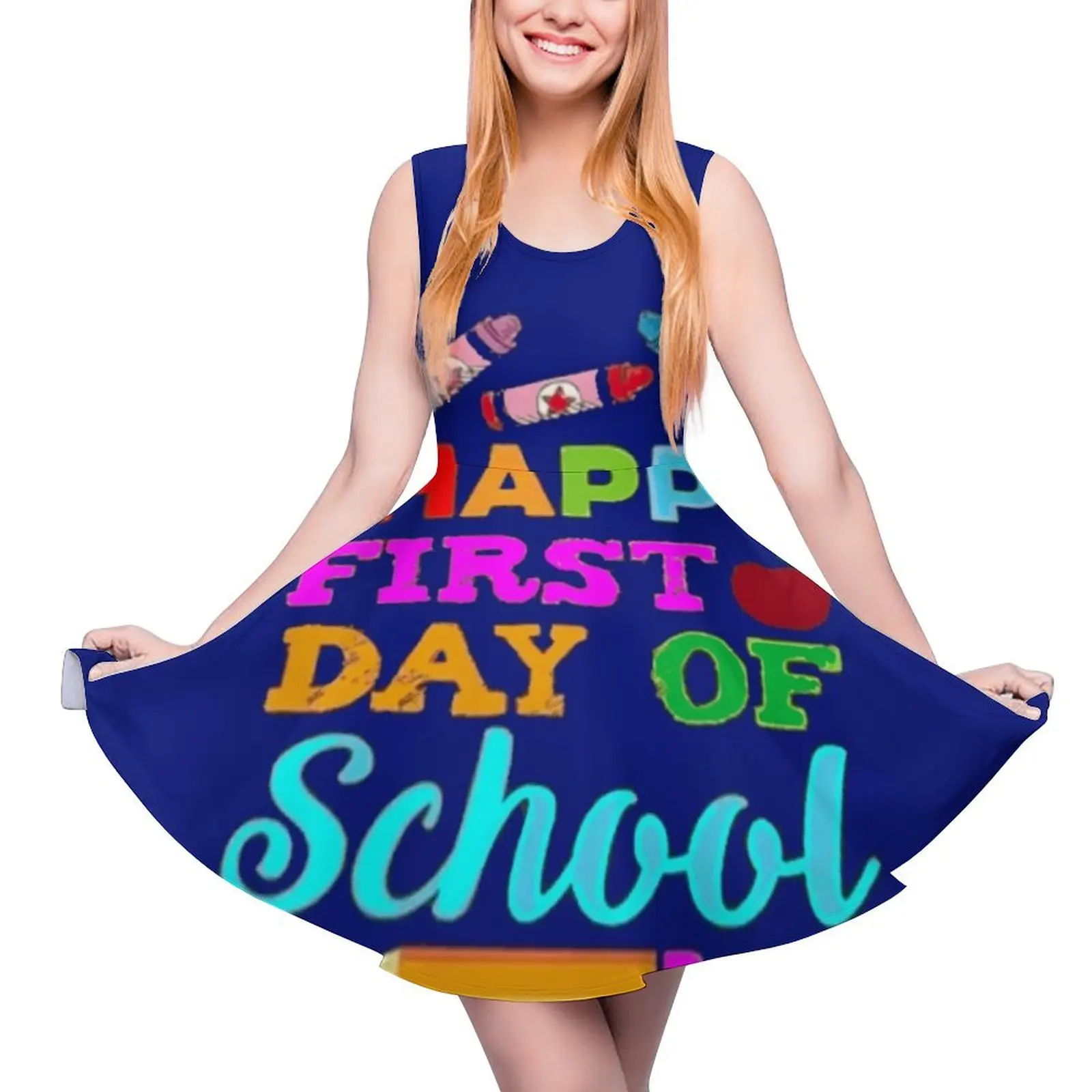 

Happy First Day Of School Round Neck Dress elegant dress Dress for pregnant women