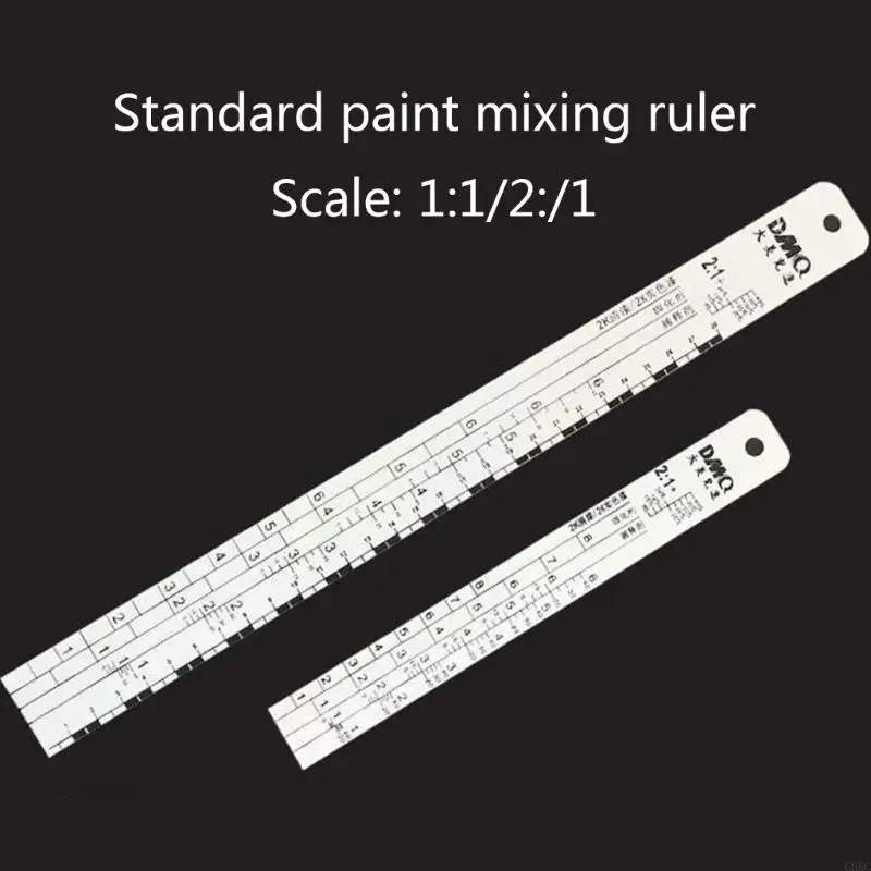 G6KC Auto Paint Mixing Gauge Stainless Steel Measuring Tool Stainless Steel Car Paint Mixing Ruler