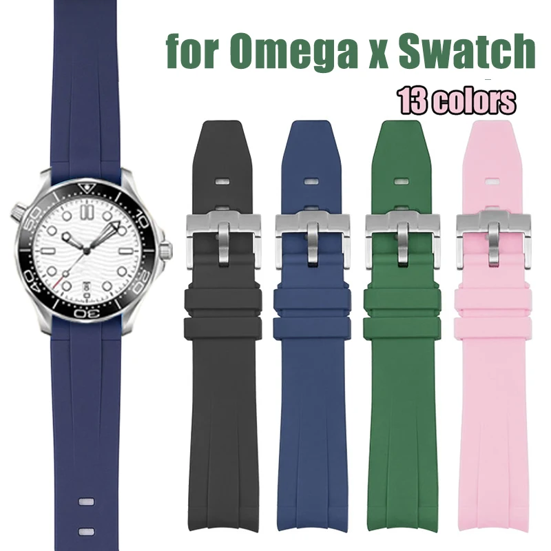 Cinturino In Gomma Siliconica Per Omega X Swatch Joint Moonswatch Strap Curve End Tpu Bracciale Uomo Donna Cinturino 20Mm