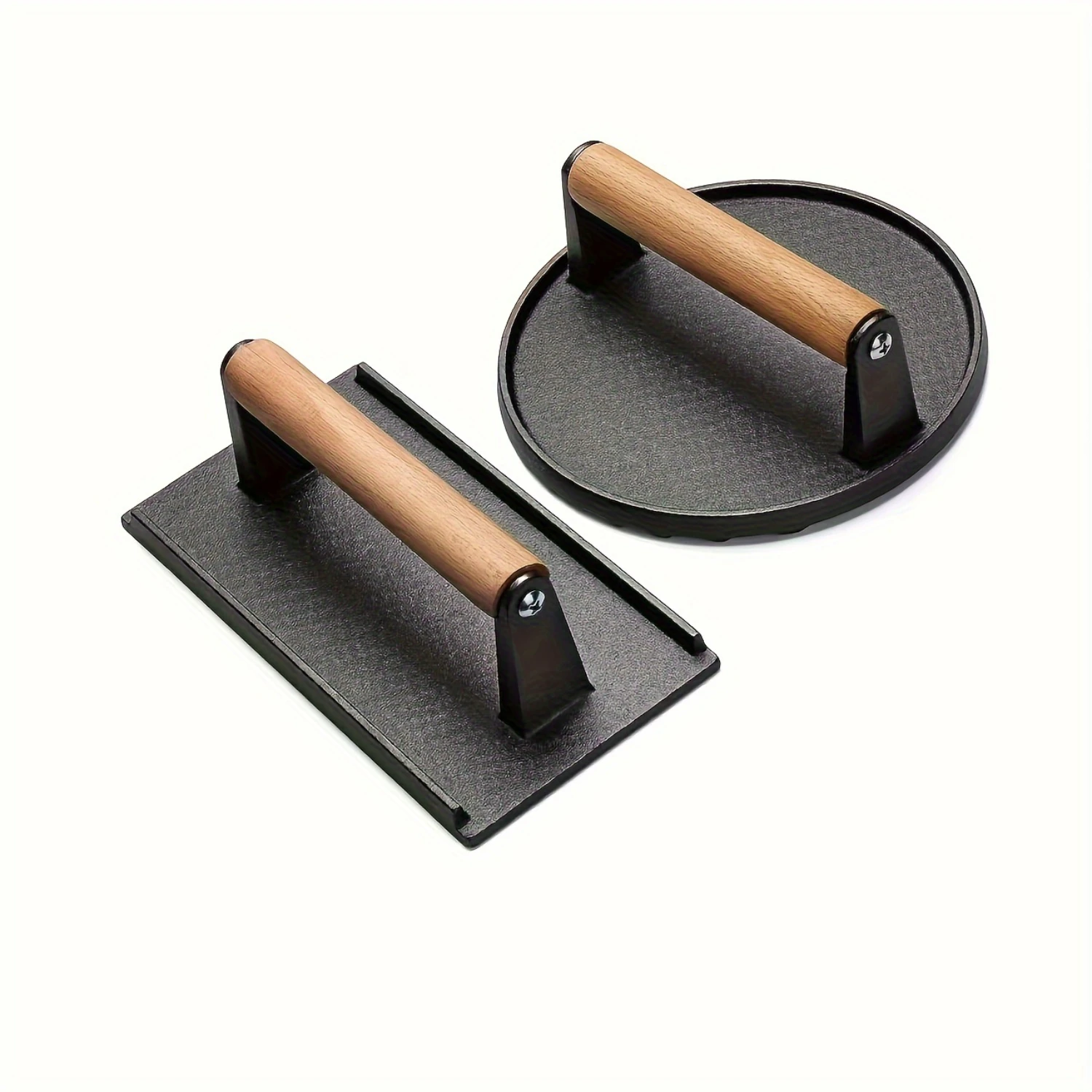 1pc, Hamburger Press, Heavy Duty Burger Press With Heat Resistant Handle, Cast Iron Grill Press, Sandwich Round Burger Sm
