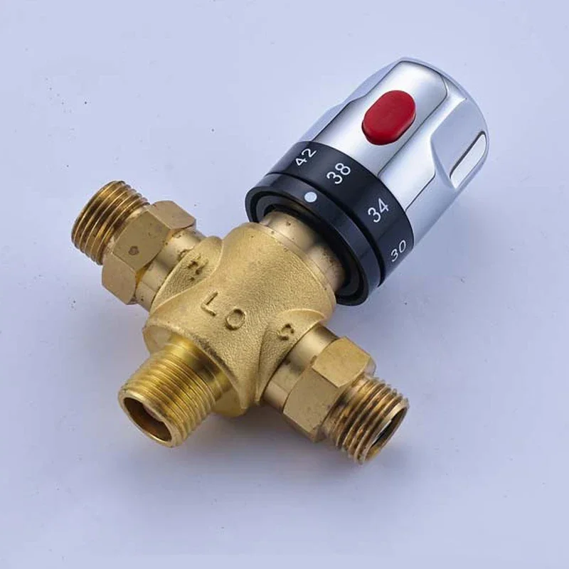 Thermostatic Mixing Valve Brass Temperature Control Ceramic For Solar Water Heater Parts Cartridge WF107