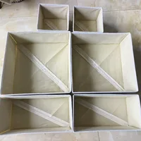 Foldable Fabric Underwear Drawer Organizer 6 Grid Storage Divider For Bra Panties Socks Wardrobe Closet Bedroom Clothing Sorting 3