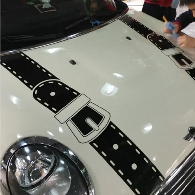 

For 1Sets Fashion Sportive Car Hood Decor Sticker, Waterproof Vinyl Refit for Mini Cooper,can Custom Make