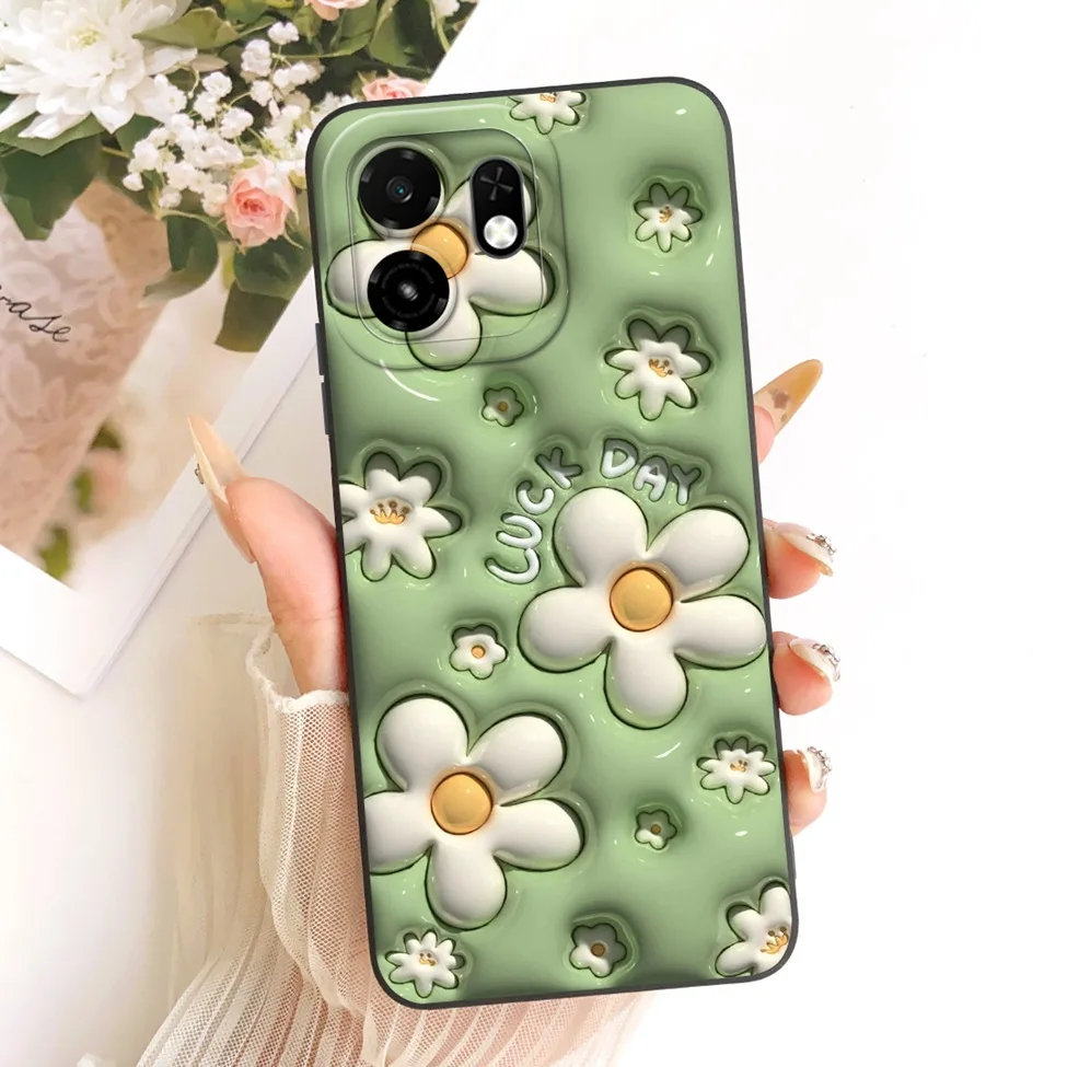 Luxury Floral Phone Case - Fashionable Silicone Cover with Cute Painted Design