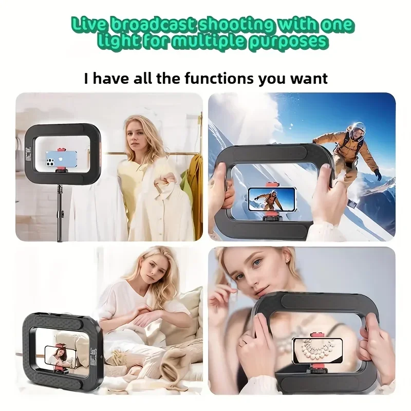 Portable Handheld LED Ring Fill Light USB Rechargeable Selfie Lamp for Phone Camera Makeup Live Broadcast Tiktok YouTube Video