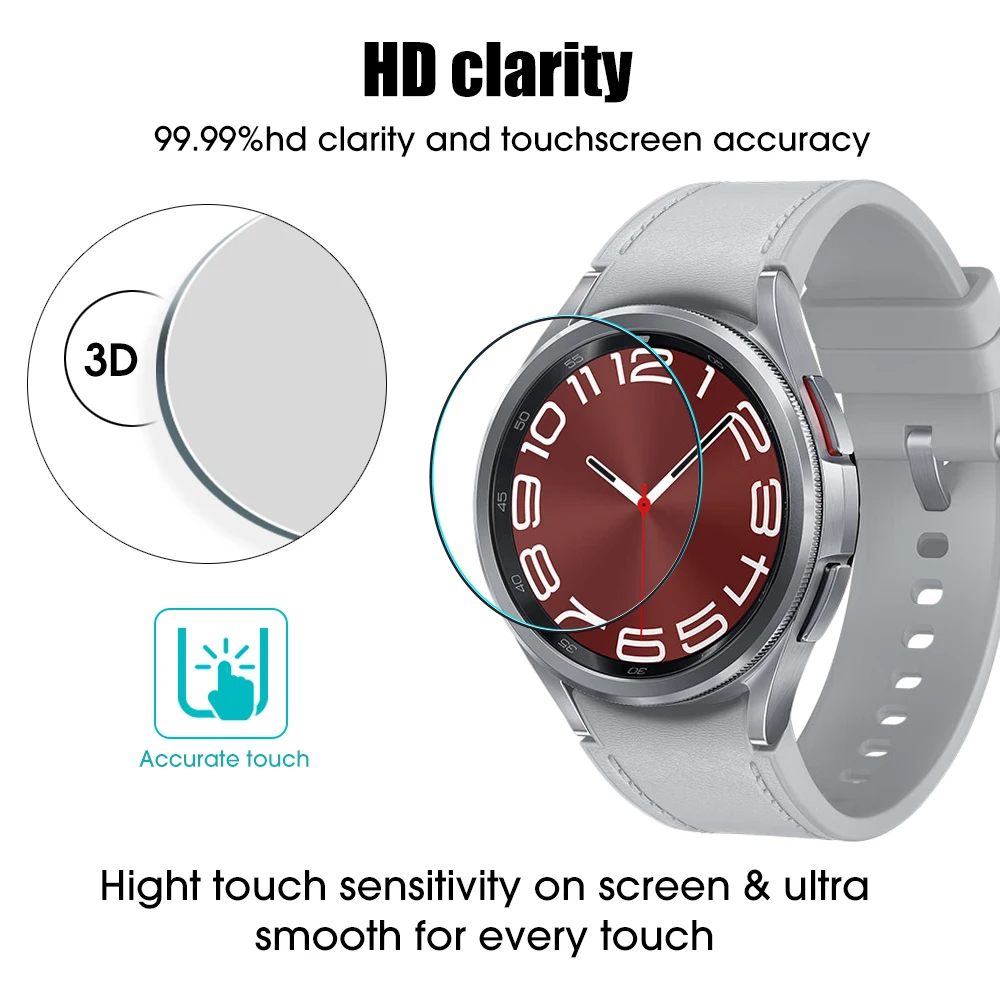 1-5Pcs Screen Protector Films for Samsung Galaxy Watch4 5 6 40mm 44mm 42/46mmTempered Glass Cover for Watch 6 Classic 43mm 47mm
