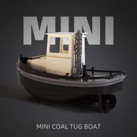 1/18 RC Mini Tugboat Model Kit 3D Printed Mini Coal Tugboat Model DIY Handmade Remote Control Ship Model Toy Collection 1