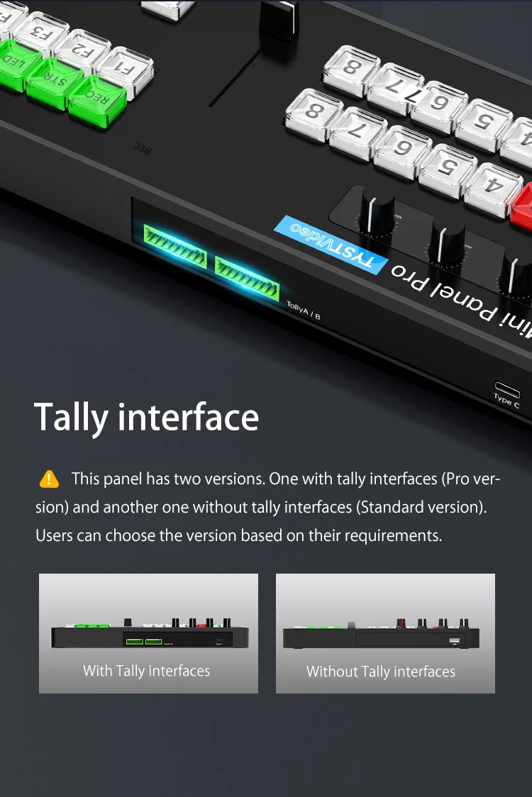 TYST Video Vmix Mini Pro Switcher BDM Control Panel MIDI2.0 Video Recording Swit
