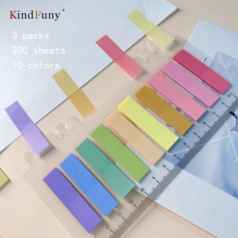 KindFuny 200 Sheets Sticky Note Transparent Sticky Note Index Tabs Arrow Flags for Page Marker Planner Stickers Office School 4