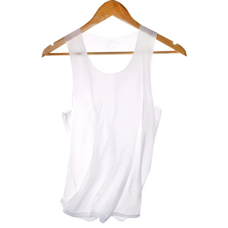 Men's Ice Silk Sports Seamless Solid Color I-Shaped Sweat Vest Single-Piece Sleeveless Tight Fitness One-Piece Bottoming Shirt men undershirt sports sleeveless vest cotton sleeveless t shirt