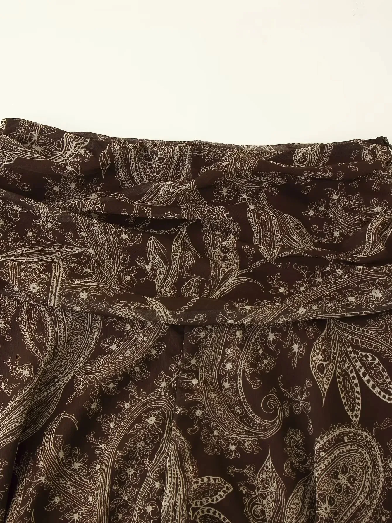 Frauen 2025, Herbst Geraffte Bohemian Flowy Streetwear Dame Chic Straße Rock Braun Floral Gedruckt Plissee Maxi Rock Für Frauen – Detail 9