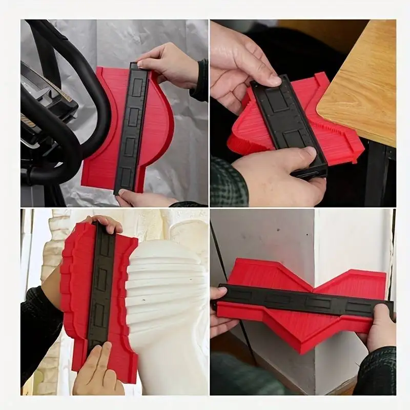 프로파일 게이지 윤곽 도구, 10 인치 정밀 측정 눈금자, DIY 목공, 조정 가능, 불규칙 모양 복사기