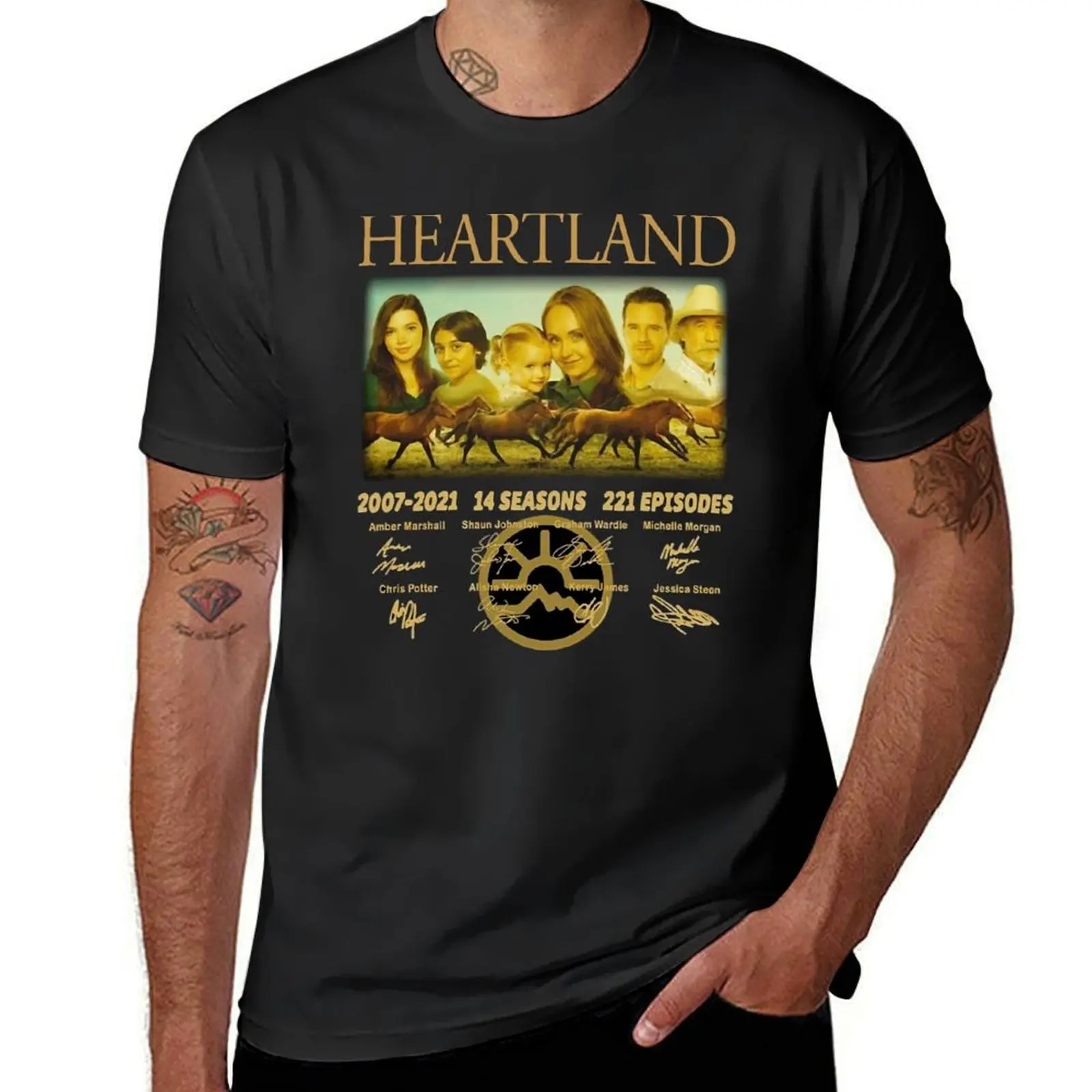 

Official Heartland 2007 2021 14 Seasons 221 Episodes Signatures T-shirt tees quick drying mens vintage t shirts