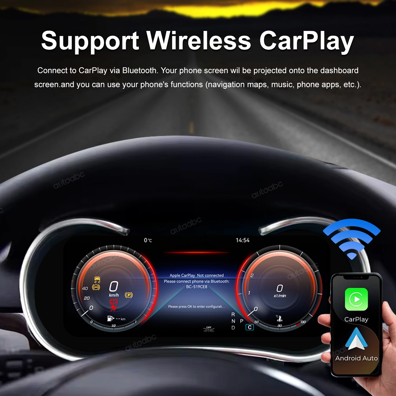 Panel de instrumentos LCD de 10.25 pulgadas con Carplay y Android Auto inalámbricos para Mercedes Benz ML GL GLE GLS W166 X166, velocímetro para coche. 3