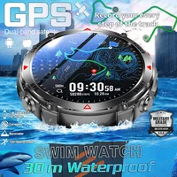 New Military Swim Smart Watch Built in GPS Compass 30m Waterproof Sport tracker 1.43" AMOLED Call Outdoors RIDE Run Smartwatches