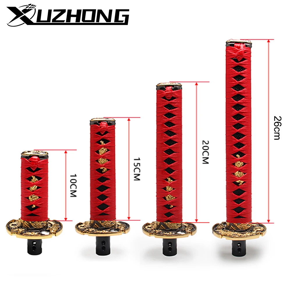 Universal JDM Samurai Sword Shift Knob Katana Leather Knife Gear Shift Knob Shifter Lever 100MM