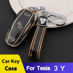 2022 New For Tesla Model 3 Y Car Key Case Cover Soft TPU Full Protection Bag Shell Holder Fob Keychain