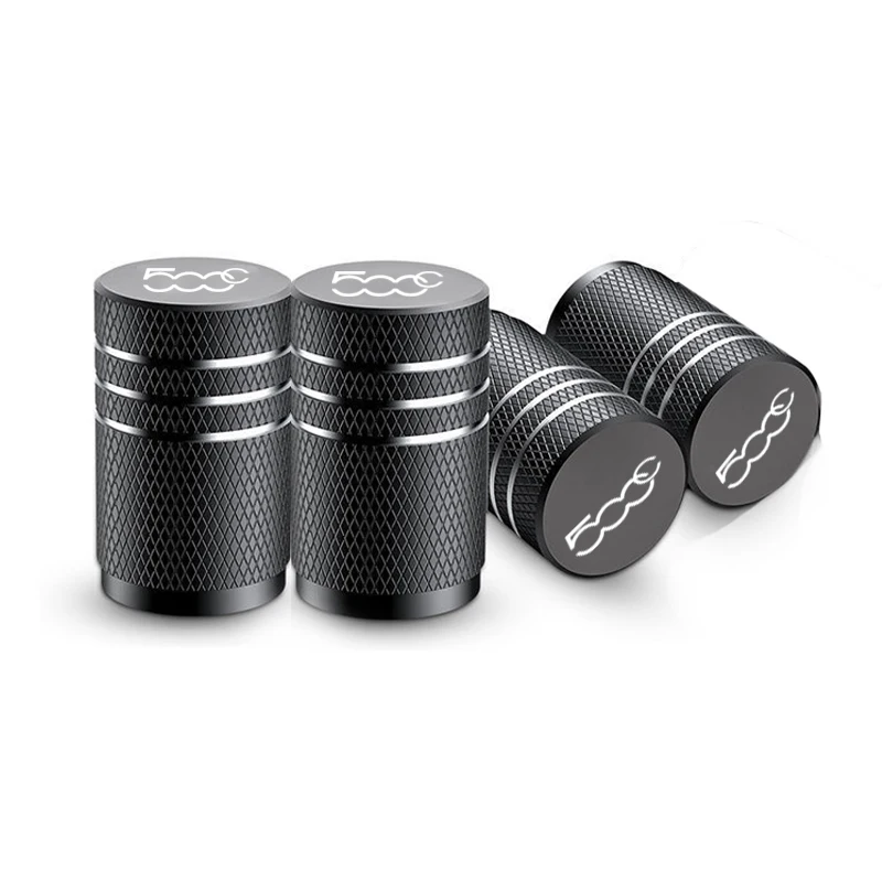 Car Wheel Tire Valve Caps Tyre Stem Covers Airdust Waterproof For FIAT 500 500C 2007-2013 For PANDA 2003-2012 wheel tire valve caps
