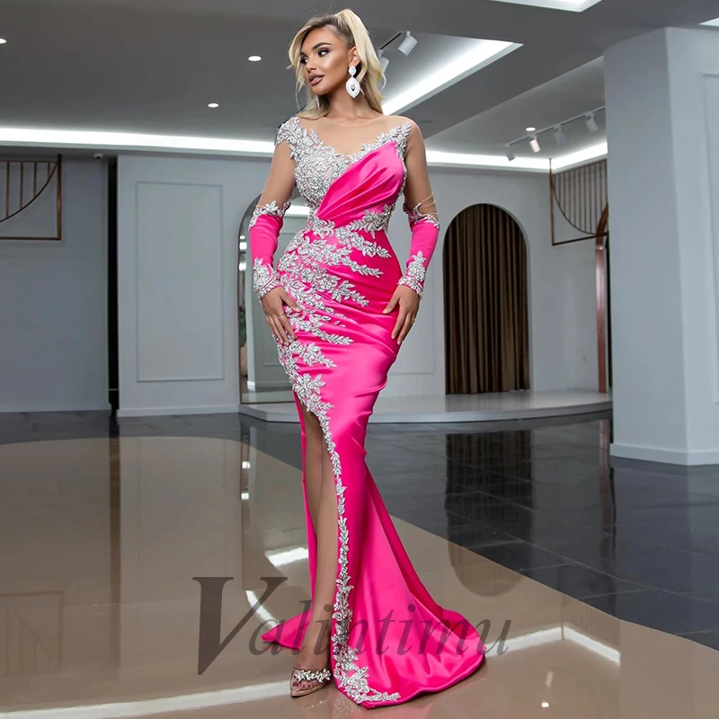 fitted lace wedding dress Luxury Sweetheart Shinny Crystals Mermaid Wedding Gowns Sleeveless Side Slit Bridal Dress with Detachable Train main image 1