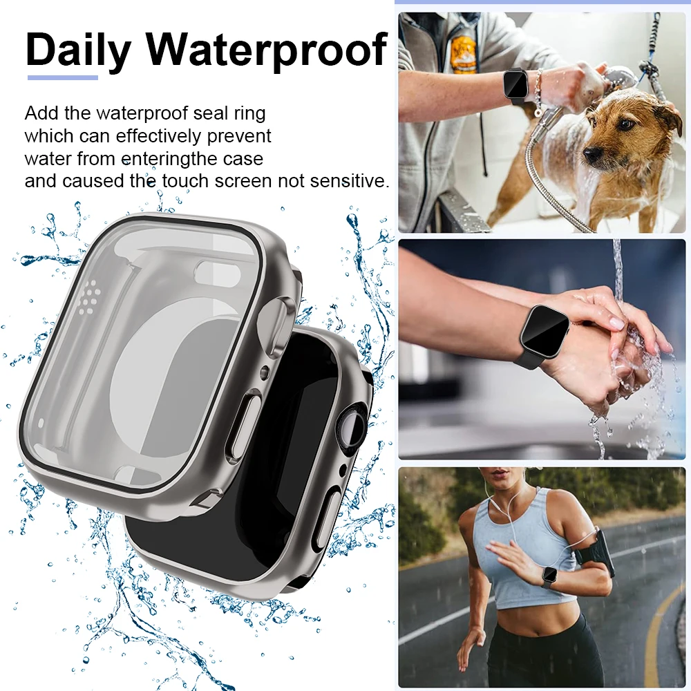 Premium 360° Bumper Tempered Glass Cover for Smartwatch - 46mm/42mm Screen Protector