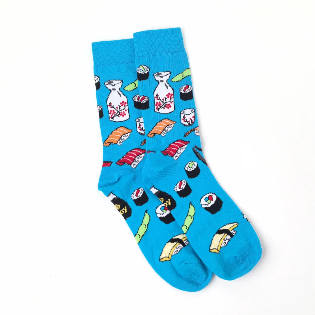 Unisex Mid-calf Socks 1 Pair Hamburgers Fries Avocado Sushi Pattern Personalized Street Style All Seasons