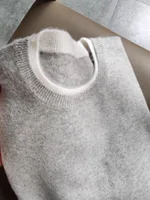 Round neck pure cashmere sweater women's autumn and winter pullover loose large size wool bottom sweater knit sweater - Image 5