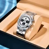 BENYAR 2024 New 40MM Multi Time Zone Three Eye Timing Luxury Men's Quartz Watch Stainless Steel Men's Quartz Watch Chronograph 1