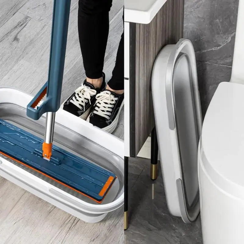 Collapsible Mop Bucket Folds Flat To Just 6cm Thick For Easy