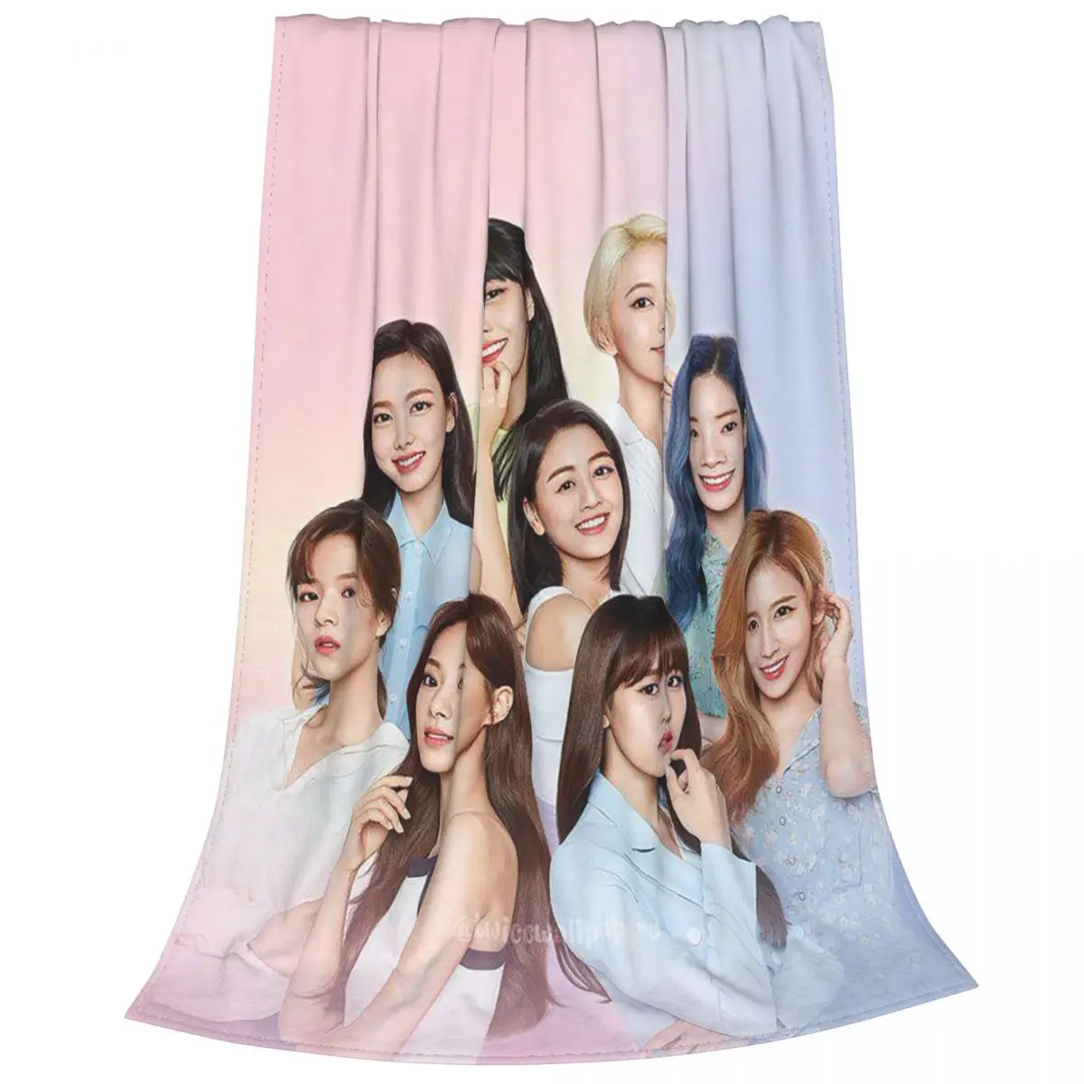 Korean Women&s Group TWICE Blankets Fleece Textile Decor Multi-function Soft Throw Blanket for Sofa Couch Rug Piece