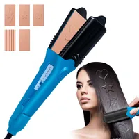 Popular Straightener With 3D Image Hair Print Iron And 5 Different Pattern Shaped Boards For Curly Hair Styling Tools 1