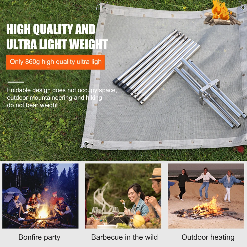 Stainless Steel Mesh Fire Pits Fireplace Foldable Portable Fire Pit Folding for Camping Outdoor Patio Backyard and Garden
