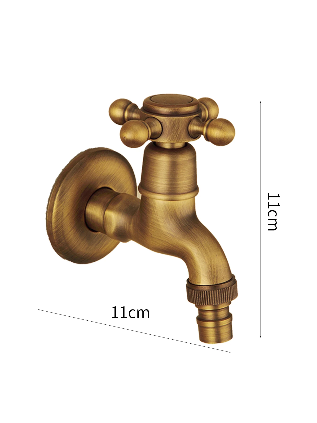 Antique Full Copper Bibcock with Double Outlets For Washing Machines and Mops garden bibcocks,bathroom faucet,washing machine faucet,water tap faucet