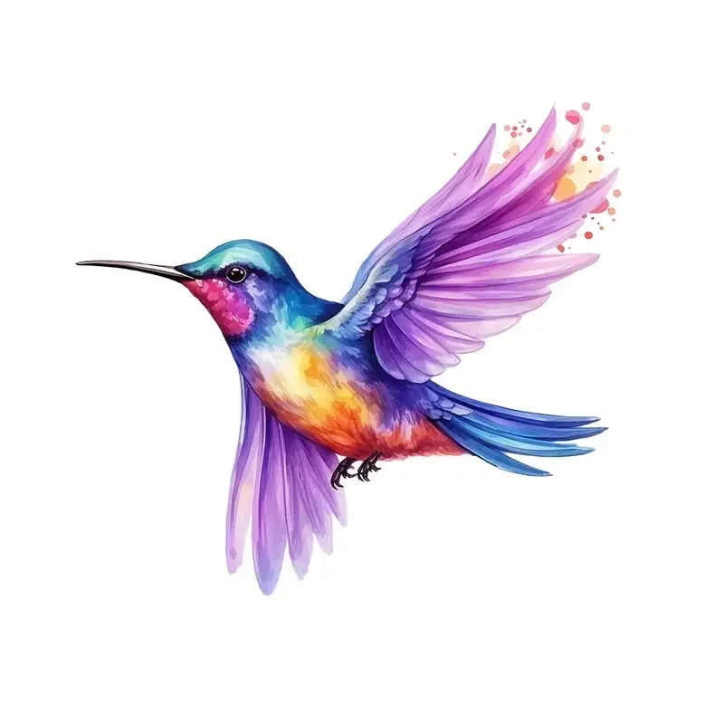 Personalized Customization Colorful Hummingbird Art Car Sticker - Waterproof Decal for Car, Motorcycle, Car Accessories Exterior