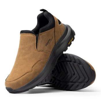 FitVille Men's Shoes Wide Hiking Comfortable Slip on Loafers Go Walking and Trekking Trails Sneakers with Arch Support
