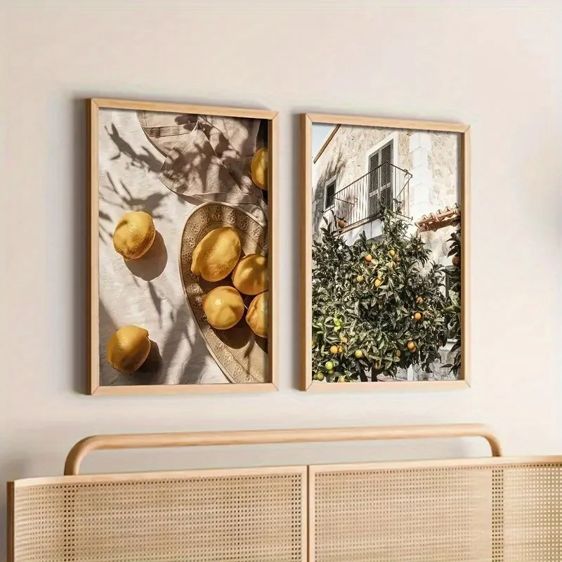 Retro Lemon Garden Canvas Art 3