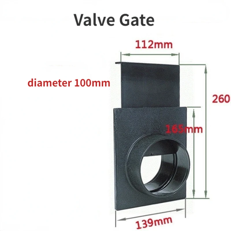 100mm 50mm 집진기 액세서리 목공 먼지 떨이 커넥터 밸브 게이트 덕트 호스 어댑터 흡입 포트 진공 청소기 부품
