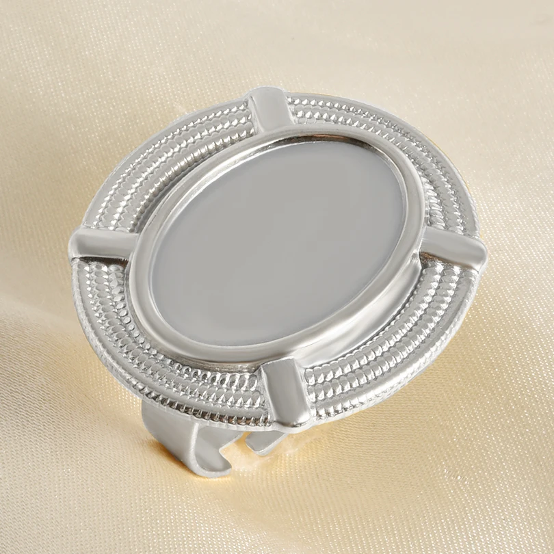 1/5 stücke Vintage Lotus Blume Oval Runde Cabochon Blank Tablett Ring Edelstahl Ringe Für Frauen Männer Handgemachte Energie schmuck Geschenk – Detail 3