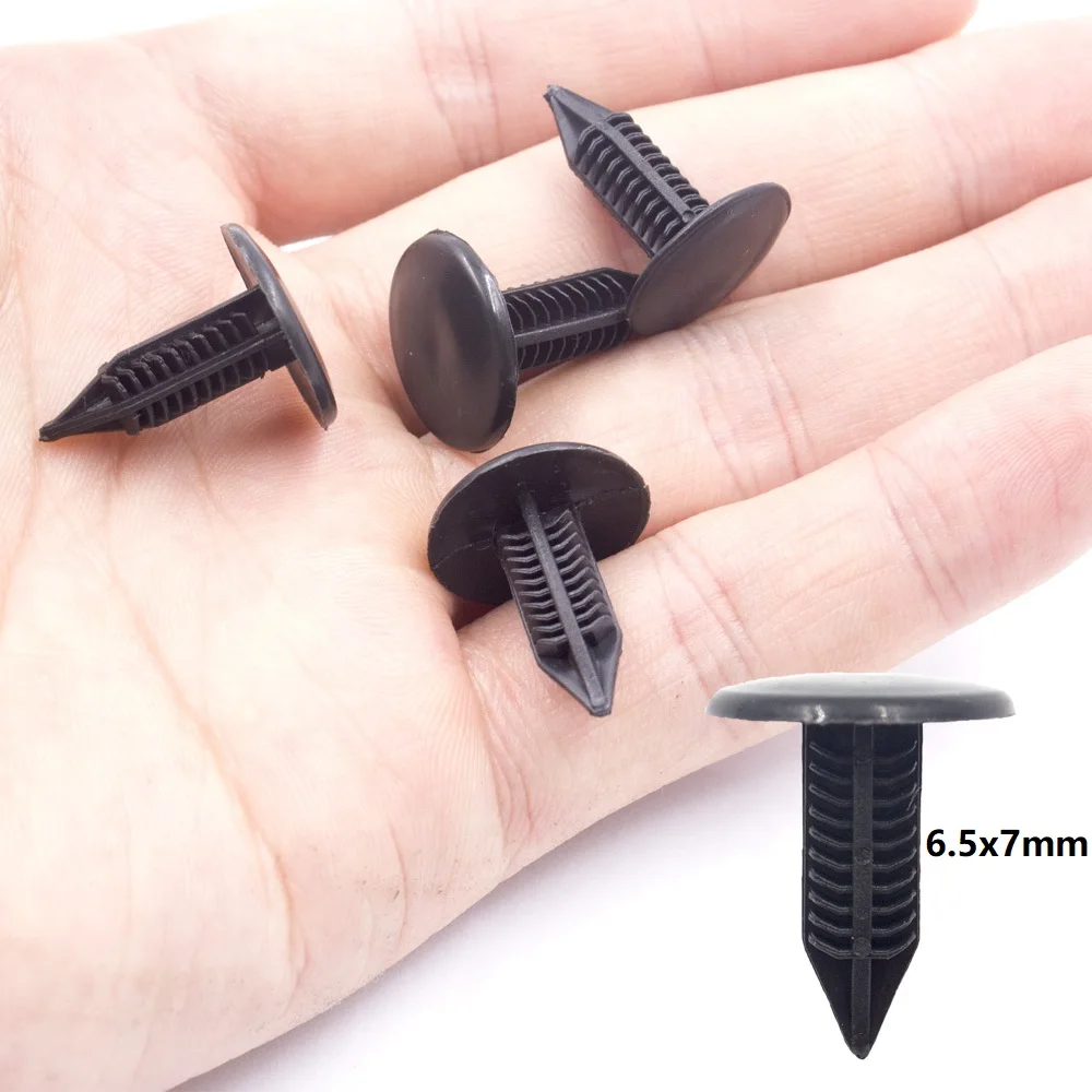 

20-100Pcs Auto Fastener Fit 6.5x7mm Hole Plastic Car Clips Fender Bumper Shield Retainer Plastic Rivet for Toyota Automobile