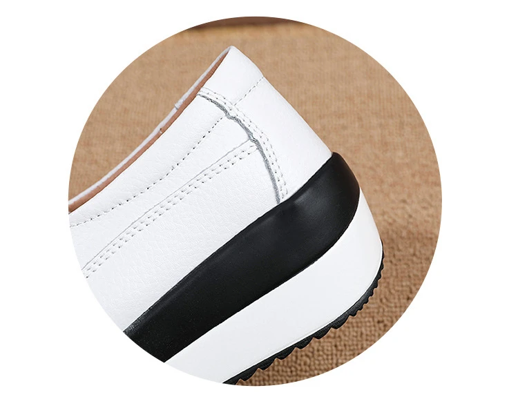 Platform Flats Loafers for Women Autumn Thick Bottom Casual Leather Walking Sneakers Round Toe Wedge Shoes Zapatos De Mujer 2023