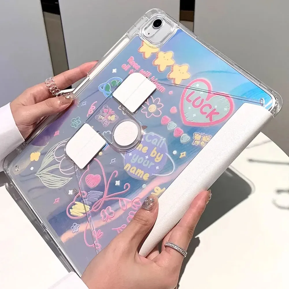 Sleek Transparent Protective Case for Tablets with Pencil Holder