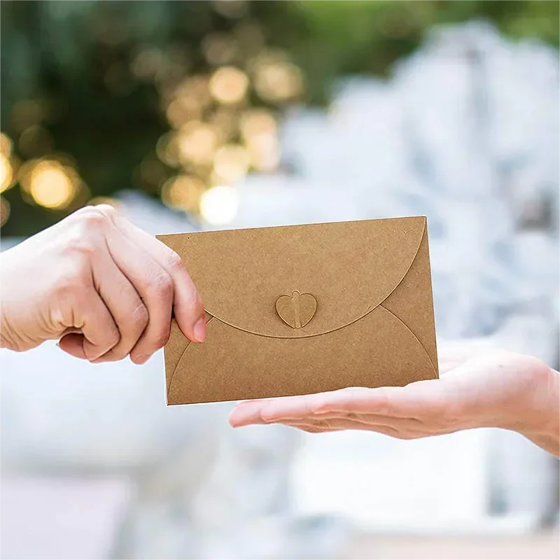 10/20/30Pcs Kraft Paper Greeting Card with Envelope Featival Blessing Card DIY Gift Cards Birthday Wedding Party Invitation