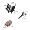 Miniature Bonfire Black Metal Firewood Rack Model For Dollhouse Fireplace Scene Decoration Accessories 5