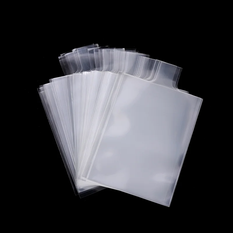 Pack of 100 Pull Tab Sleeves for Easy Card Pickup and Protection