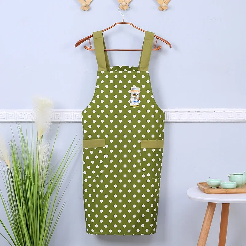 Small Fresh Striped Polka Dot Japanese Style Cotton Fabric Apron Kitchen Home Work Clothes Half Vest Apron