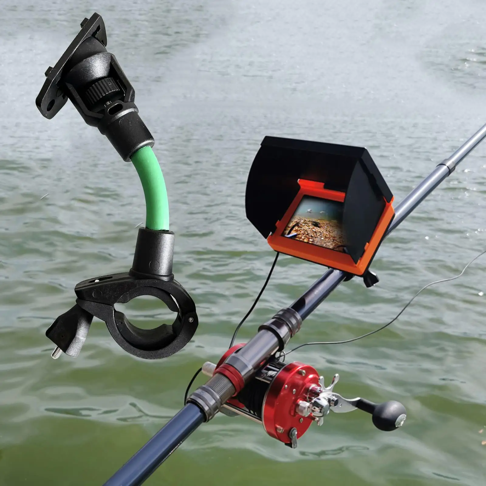 Fish Finders Clamp Mount for Fishing Pole Underwater Fishing Camera Holder  for Electronic Mount Fish Finders