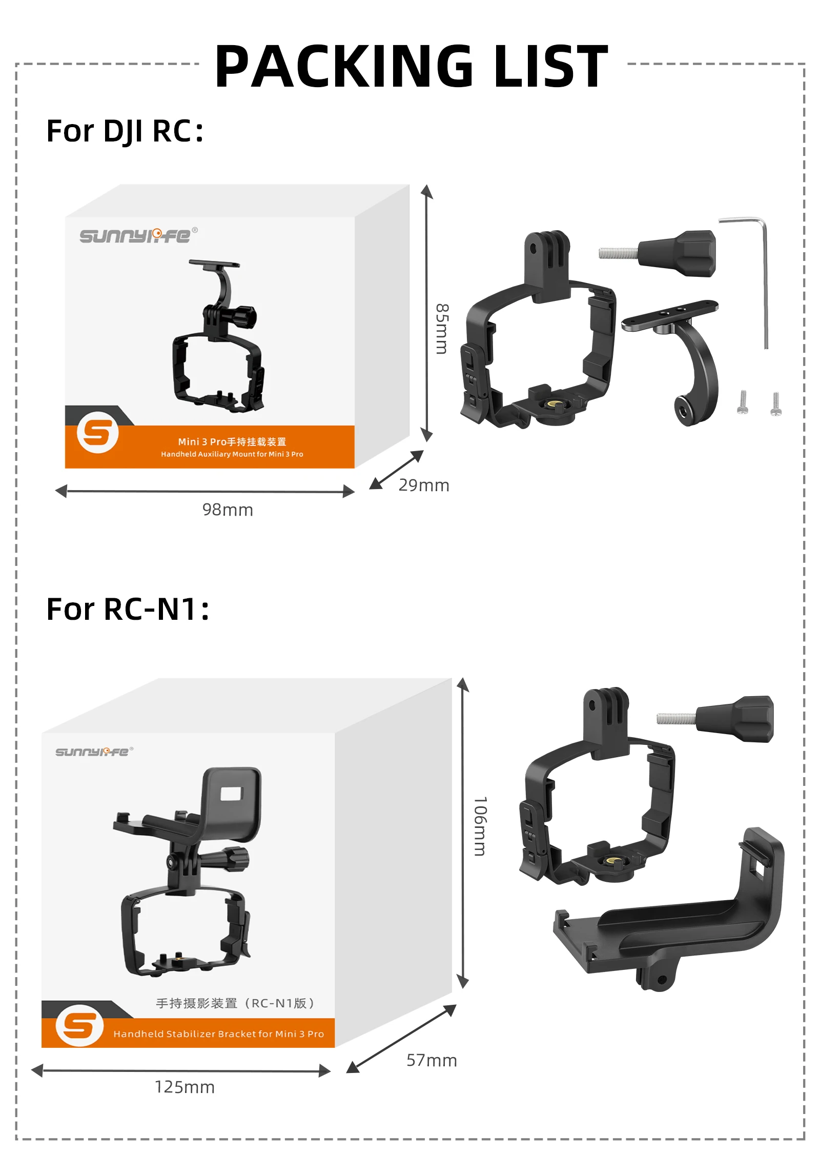 Handheld Stand for DJI Mini 3 Pro Camera Remote Control Fixed Grip Photography Kit for Mini 3 Pro Bracket Tripod Accessories